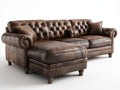 Divano angolare-Pelle-322x186x90 cm-Testa di moro-Chesterfield