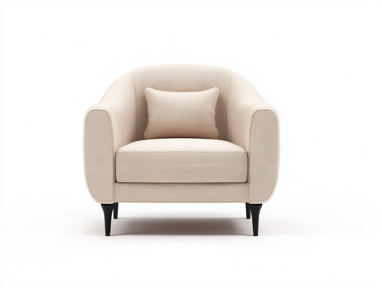 Poltrona - Tessuto - 94x87x86 cm - Crema - Eleganza contemporanea