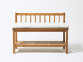 Panche da giardino - Legno-Tessuto - 132x54x82 cm - Bambù-Bianco - Essenziale