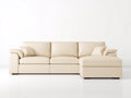 Divano angolare-Pelle-262x166x85 cm-Avorio-Minimalista