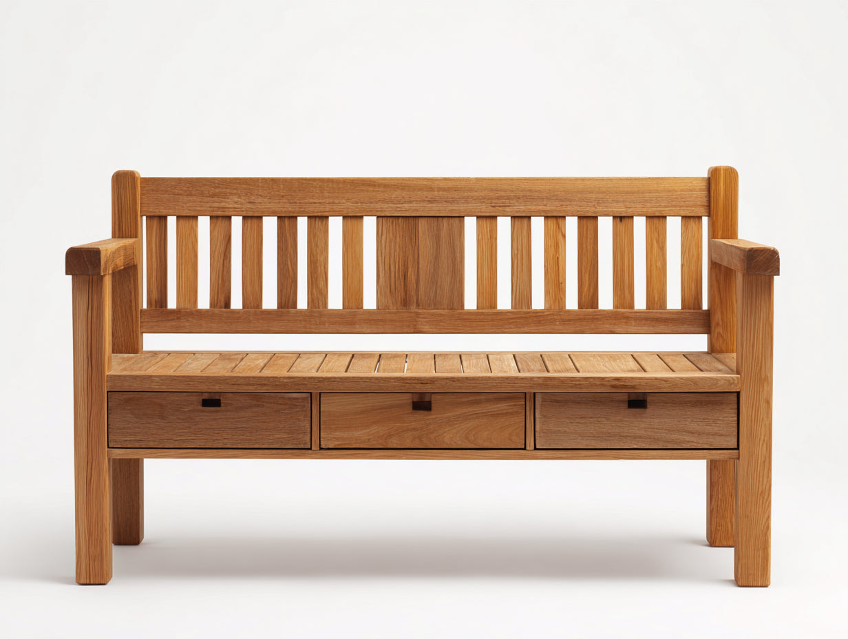 Panche da giardino - Legno - 170x58x91 cm - Rovere - Classico