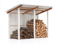 Portalegna - Legno - 220x90x190 cm - Bianco - Grande capacità