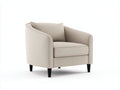 Poltrona - Tessuto-legno - 88x82x81 cm - Beige naturale - Minimalista