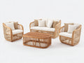 Divani da esterno - Rattan-Tessuto - 160x85x82 cm - Naturale-Bianco - Design boho moderno
