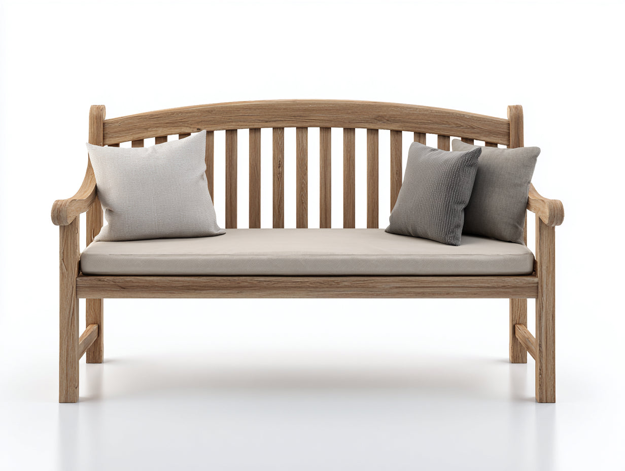 Panche da giardino - Legno-Tessuto - 168x62x89 cm - Grigio Rovere-Tortora - Contemporaneo