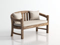 Panche da giardino - Legno-Tessuto - 156x64x82 cm - Rovere Antico-Crema - Rustico