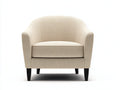 Poltrona - Tessuto-legno - 83x78x80 cm - Crema - Classico moderno