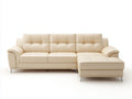 Divano angolare - Pelle sintetica - 262x166x87 cm - Crema - Moderno