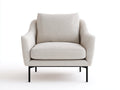 Poltrona - Tessuto-metallo - 91x86x82 cm - Beige chiaro - Moderno