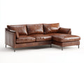 Divano angolare-Pelle-284x172x84 cm-Cognac-Minimalista