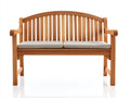 Panche da giardino - Legno-Tessuto - 158x61x90 cm - Teak-Grigio Chiaro - Tradizionale