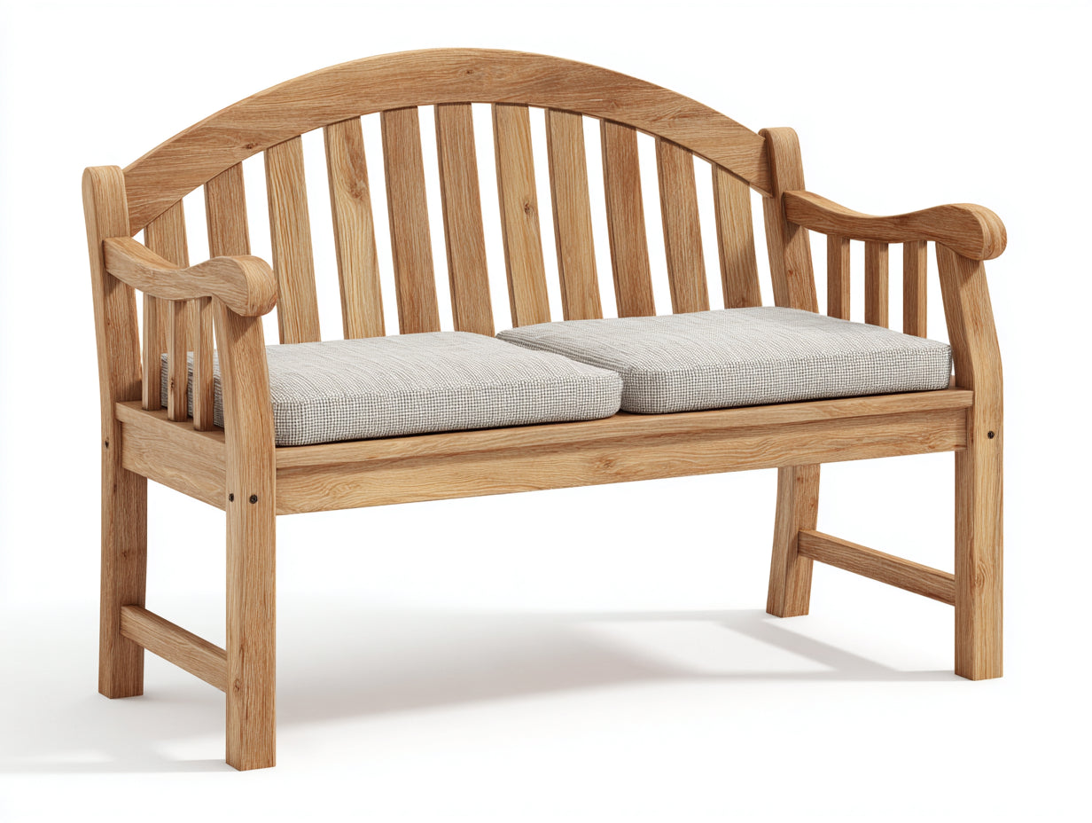 Panche da giardino - Legno-Tessuto - 162x63x91 cm - Quercia Naturale-Grigio Chiaro - Elegante