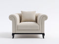 Poltrona - Tessuto - 108x92x88 cm - Beige chiaro - Stile classico