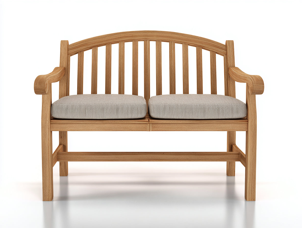 Panche da giardino - Legno-Tessuto - 150x58x88 cm - Rovere Chiaro-Beige - Nordico