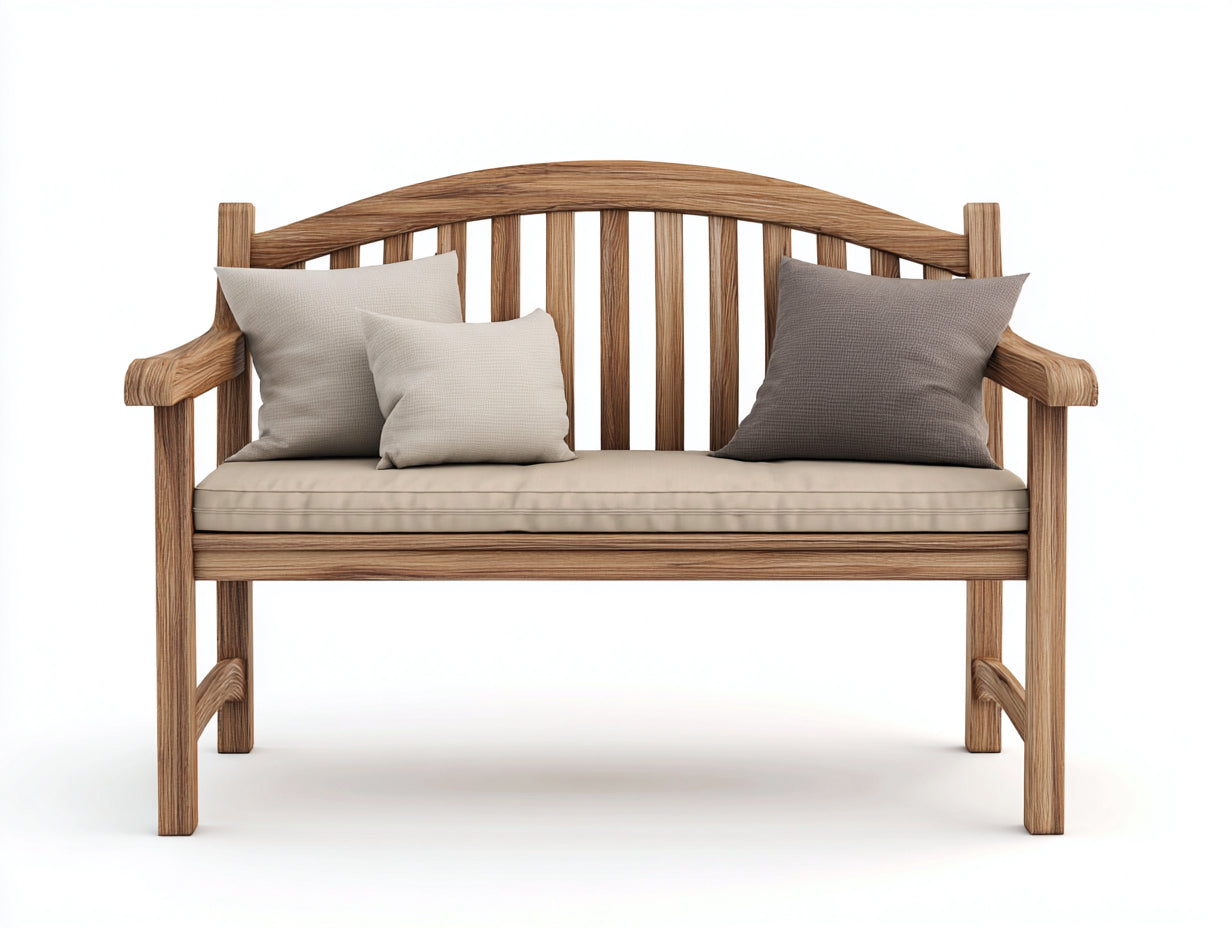 Panche da giardino - Legno-Tessuto - 165x61x91 cm - Rovere Naturale-Tortora - Classico