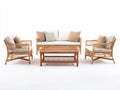 Divani da esterno - Rattan-Tessuto - 165x82x88 cm - Naturale-Bianco - Boho elegante
